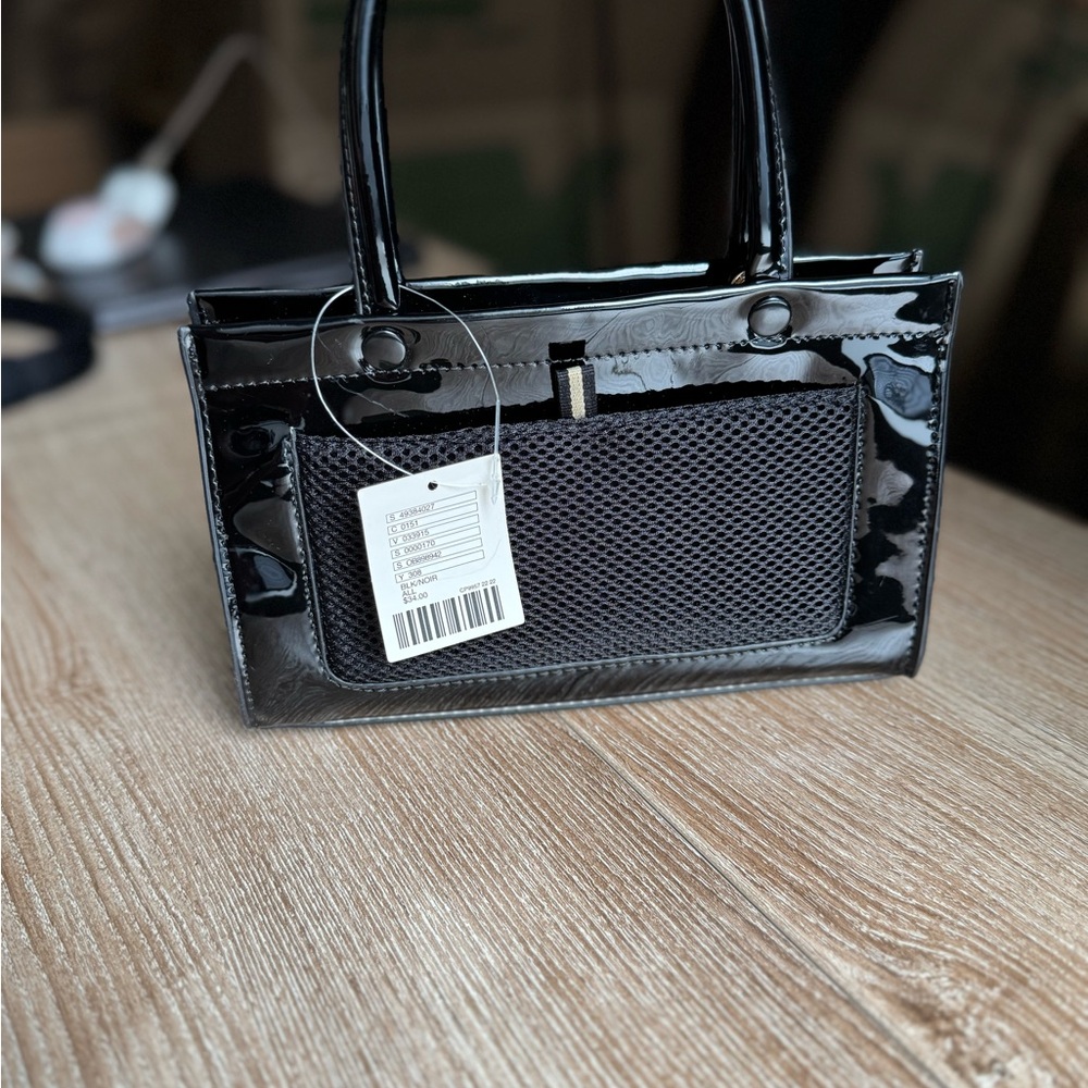 Urban Outfitters Black Mini Bag with Glossy Finish